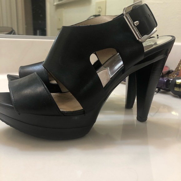 Michael Kors Carla Leather Platform Heel Sandals - Picture 6 of 8
